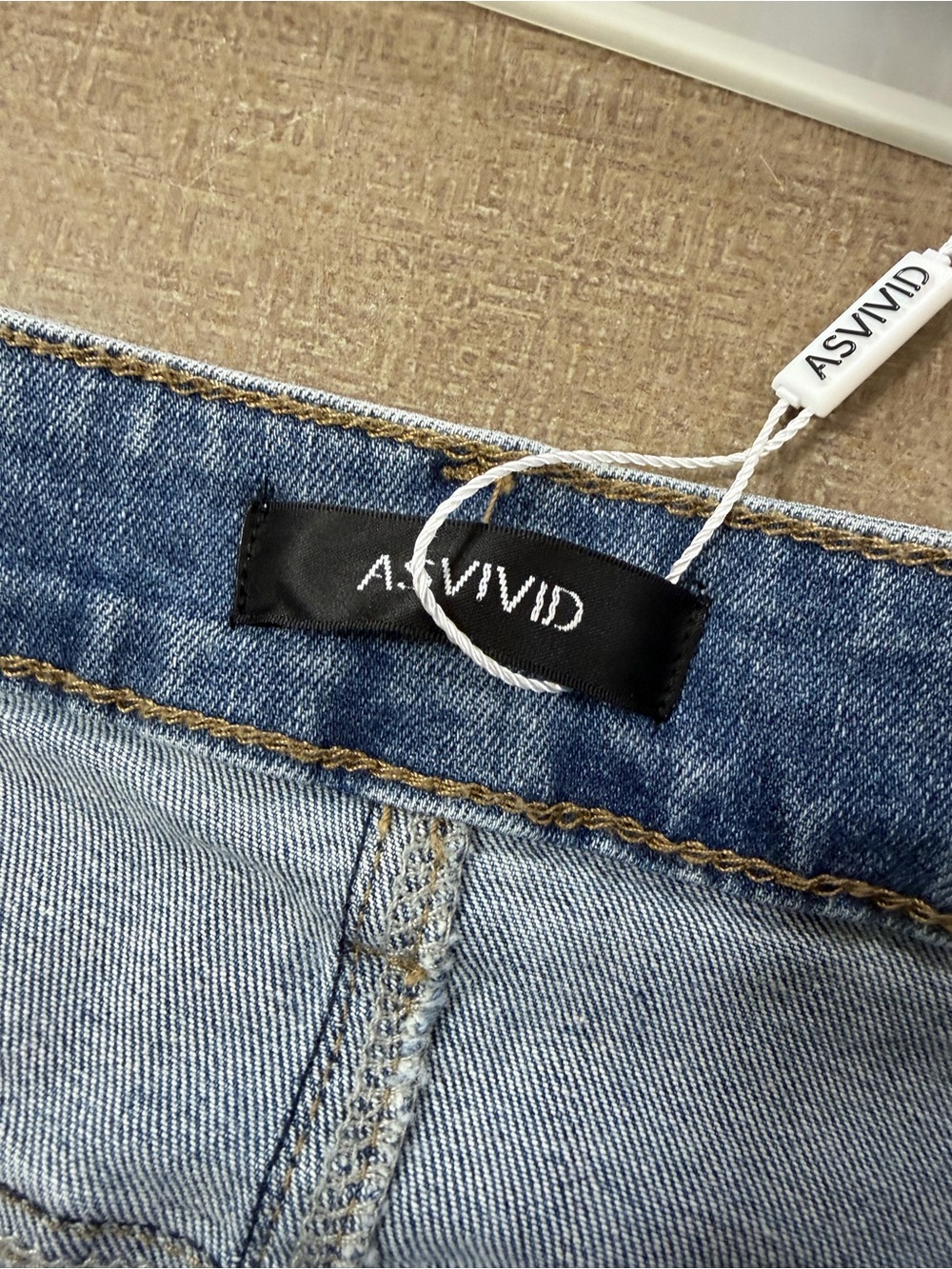 Asvivid asymmetrical frayed hem distressed Denim skirt women's size XL NWT - Picture 5 of 6